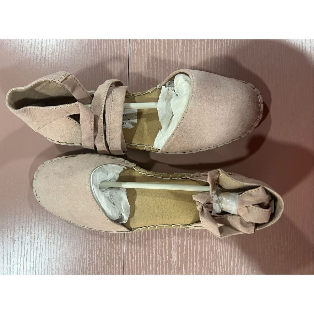 New Brash Espadrille Pink Ankle Wrap Sandals